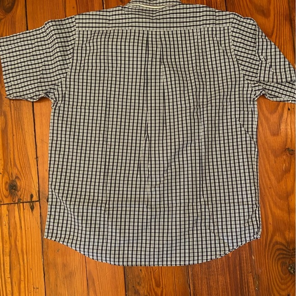 Abercrombie &Fitch Muscle Short Sleeve Men’s Button Down Shirt Size L Blue Plaid - Picture 7 of 8